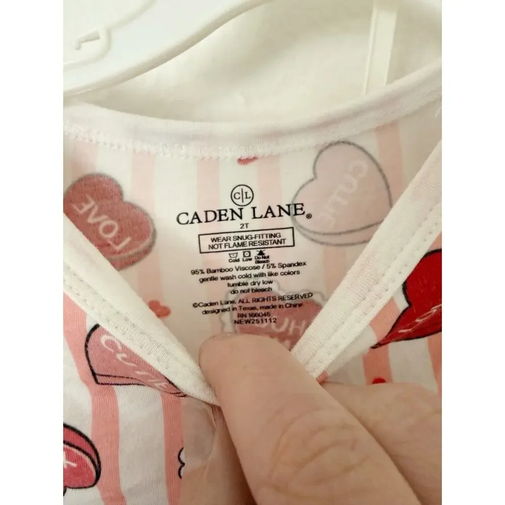 NWOT Caden Lane Heart Print Pajama Set Sz 2T